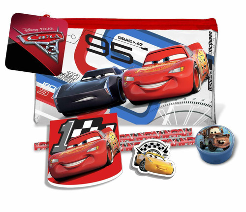 Disney Cars Filled Pencil Case with Pencils, Notepad, Eraser and Sharpener