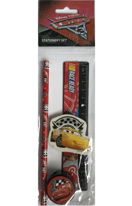 Cars 3 Stationery Set with Pencils, Ruler, Eraser and Sharpener