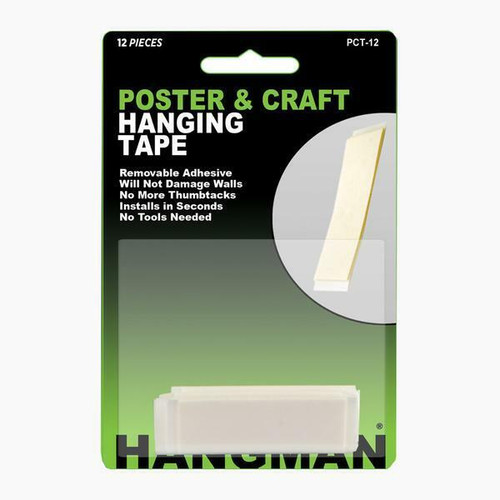 Hangman Products PCT-12 - 12 Tabs Poster & Craft Tape, White