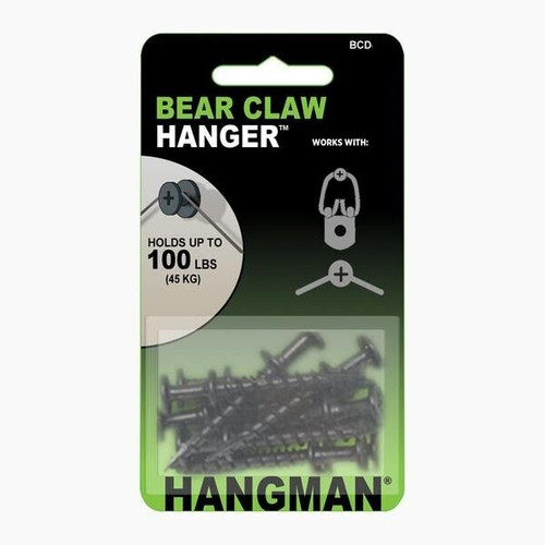Hangman Double Headed Bearclaw Screw Black 6 Pack