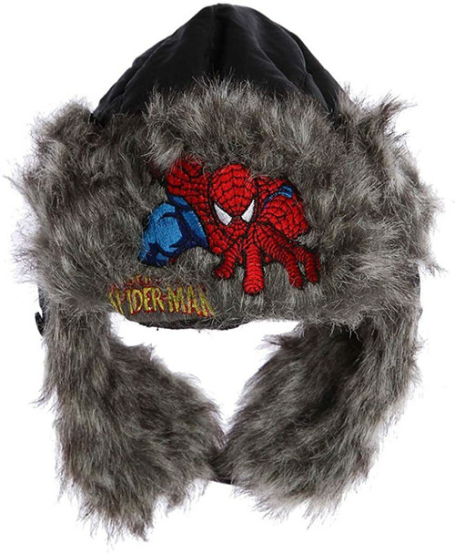 Spiderman Boys Fur Chapka Hat One Size Ages 3 - 9