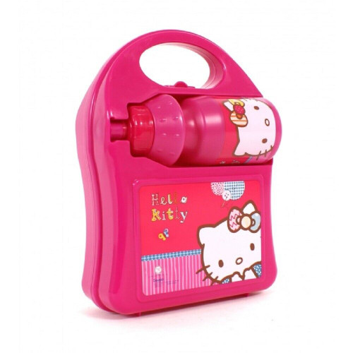 Hello Kitty Lunch Sandwich Box with Built in Bottle and Holder