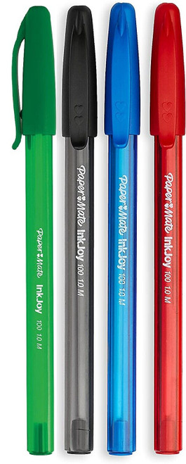 Paper Mate Inkjoy 100 Ballpoint Pen 1.0mm Medium Point 4 Colours to Choose From