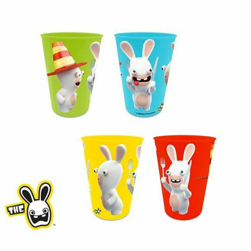 Raving Rabbids Set of Four Plastic Re-Usable Tumblers