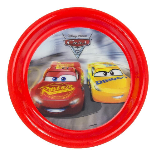 Disney Cars 3 Lenticular 20cm (8") 3D Plastic Plate Red