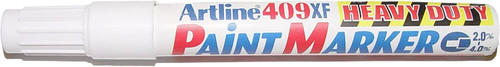 Artline 409XF 2.0-4.0mm Chisel Tip Heavy Duty Paint Marker - White