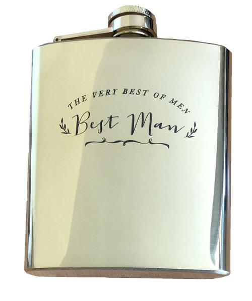 The Wedding Season WG880 Hip Flask Gold Colour 'The Best Man' in Gift Box
