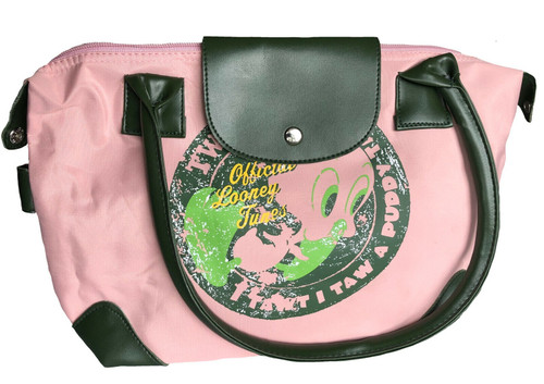 Looney TunesTweety Pie Small Tote Bag in Pink with Distressed Look Motif