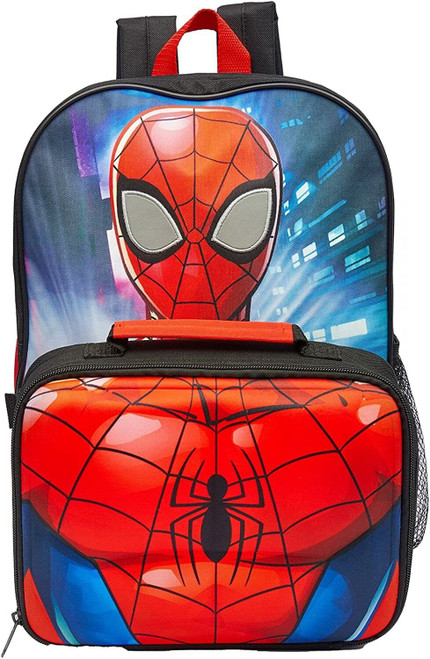 Spiderman Albie Large Backpack with Lunchbag and Water Bottle