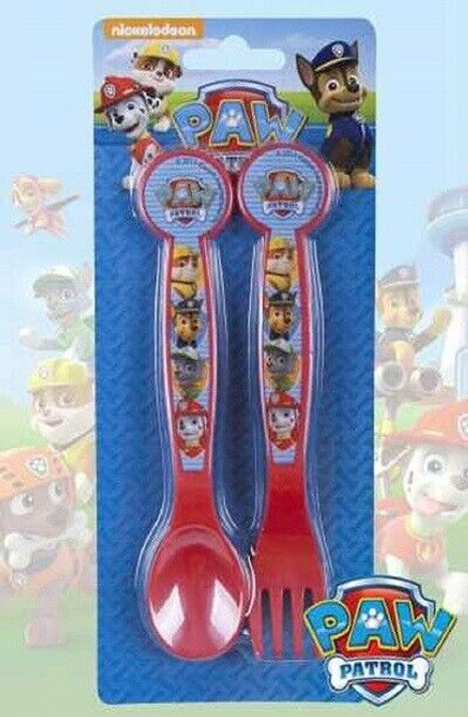 Paw Patrol Cutlery Set Fork and Spoon Red