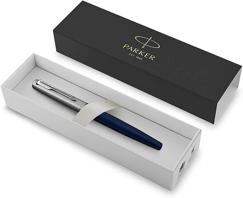 Parker Jotter Original Navy Blue and Steel Rollerball Pen Fine Point 0.5mm