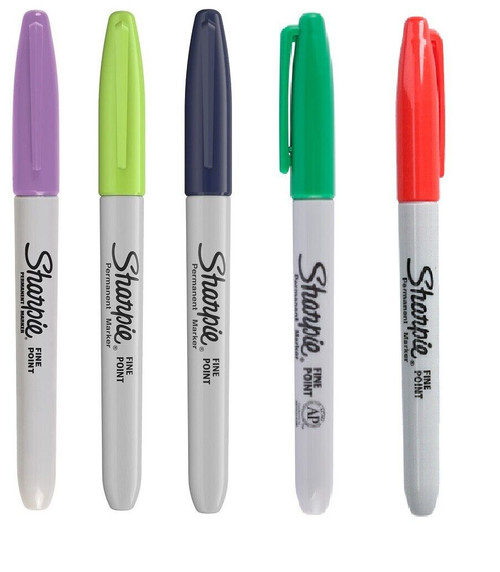 12 Pack of Sharpie Permanent Marker Pens Fine Point Choose From 5 Colours