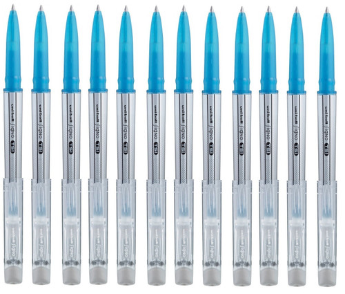 Uni-Ball Signo TSI Erasable Rollerball Pen 0.7mm Medium 12 Pack Sky Blue