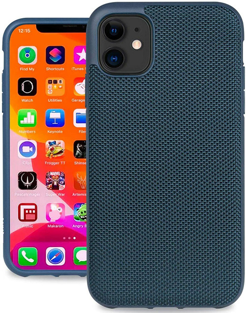 Evutec iPhone 11, 6.1" Ballistic Nylon Blue Heavy Duty Case with AFIX Mount