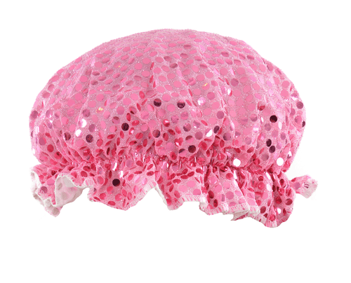 Bling Shower Cap in Pink with Fabulous Sequin Style Design