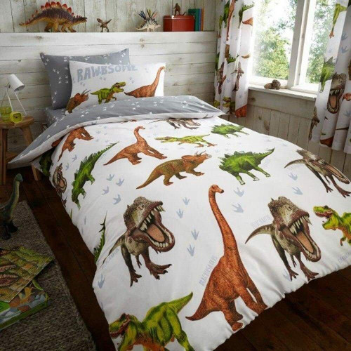 Dinosaur Single Polyester Cotton Duvet Cover and Pillow Case