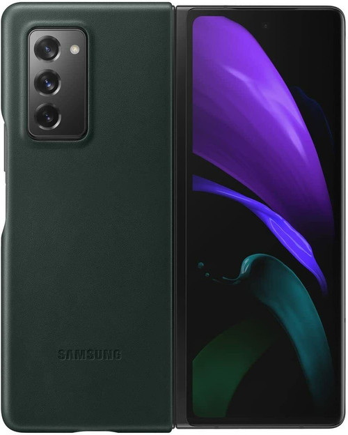 Samsung Galaxy Z Fold 2 and 5G Leather Standing Cover, Racing Green