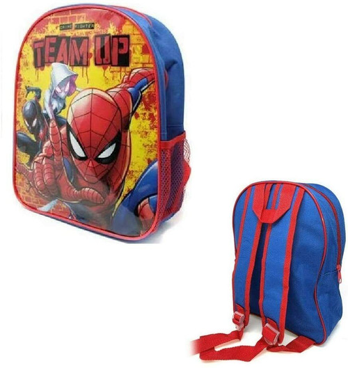 Marvel Spiderman Small Light Gloss Front 'Team Up' Backpack