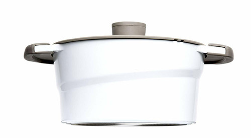 Prestige Moments Cast Aluminium 20 cm Casserole with Glass Lid White/Champagne