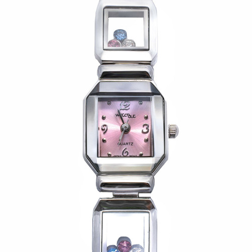 Ladies Designer Watch with Mini Crystals in Link Strap