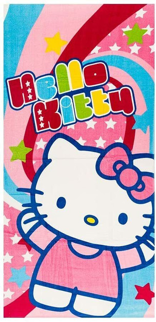 Hello Kitty 100% Cotton Pink Microfibre Beach Towel 150cm X 75cm