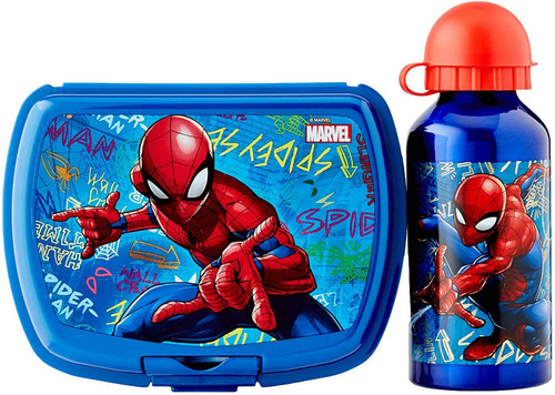 Spiderman Sandwich Box and Aluminium Drinks Bottle