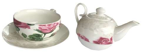 Jameson & Tailor Tea for One Elegant Rose Brilliant Porcelain