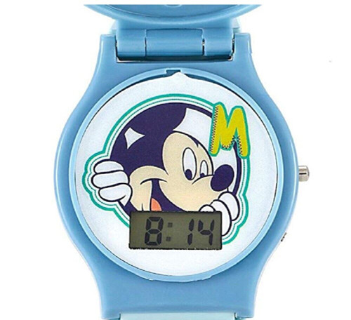 Disney Mickey Mouse Watch Kids Interchangeable Head Blue Digital