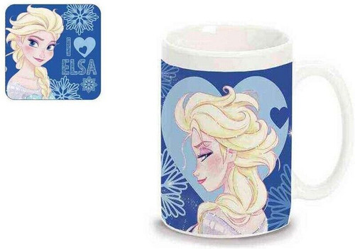 Disney Frozen Elsa Large Coffee Mug with 3D Lenticular Coaster