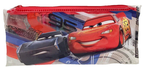 Cars 3 Transparent Pencil Case with Lightning Mc Queen and Jackson Storm