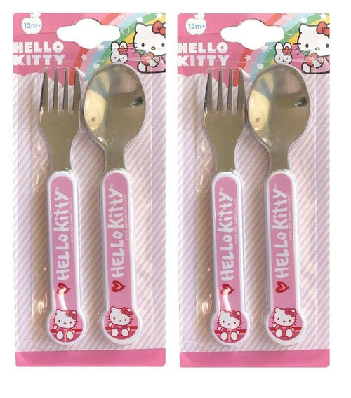 Hello Kitty Metal Cutlery Set Fork and Spoon Twin Pack