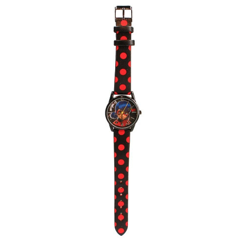 Miraculous Ladybug Analogue Wristwatch with Black and Red Strap