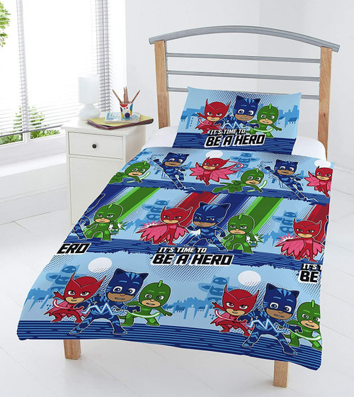 PJ Masks Junior 4 in 1 Bed Set, Duvet, Pillow, Duvet Cover and Pillowcase