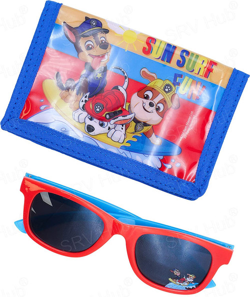 Paw Patrol Red Sunglasses and Wallet Set with Chase, Marshall and Rubble