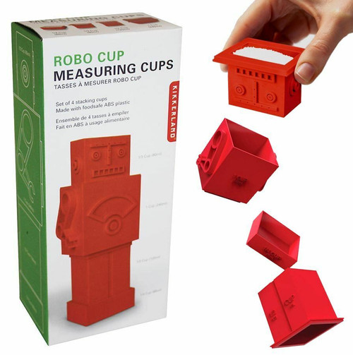Robo Cup Red Set of 4 Measuring Cups for Cooking and Baking