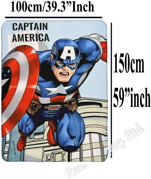 Marvel Avengers Captain America Fleece Blanket 100cm (39") X 150cm (59")