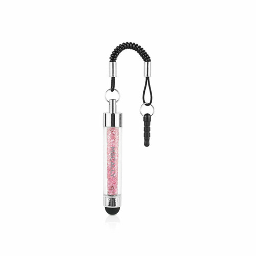 McAlly Pink Glitter Mini Stylus for Phone with Earphone Jack Plug