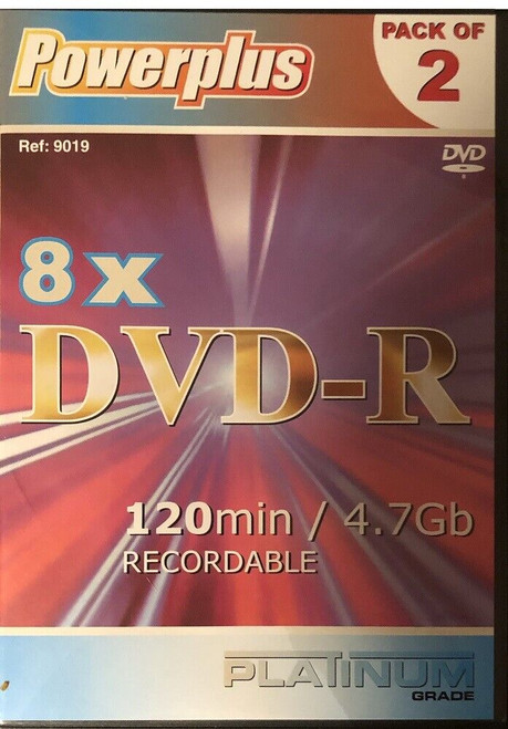 Powerplus 8X DVD-R Twin Pack in DVD Case 120 Min/ 4.7Gb Recordable