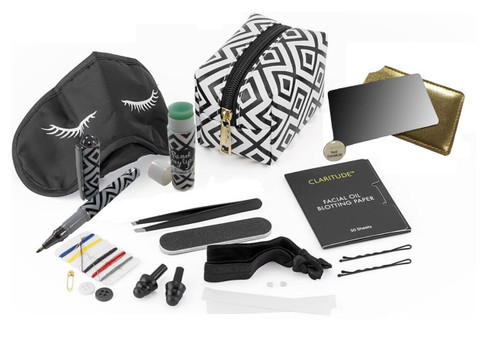 Claritude 17 Piece Essential Travel Kit and Cosmetic Bag