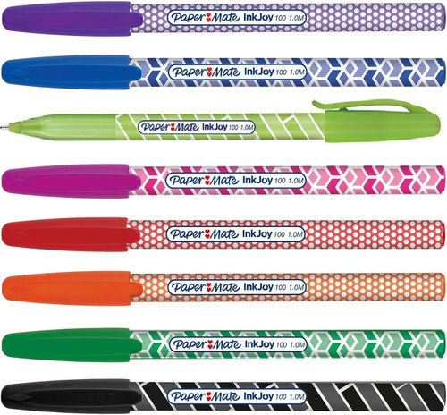 Paper Mate Inkjoy Wrap 100 Medium 1.0mm 8 Assorted Colours