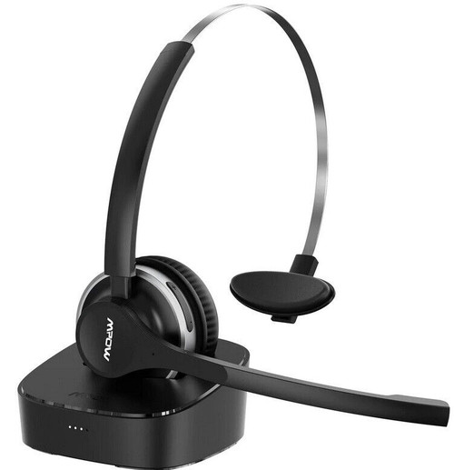 MPOW Bluetooth Wireless Headset with Recharging Dock Noise Cancelling Microphone