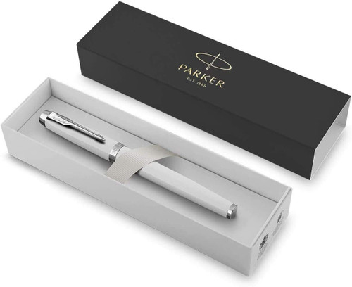 Parker IM Rollerball Pen, Gloss White with Fine Point Black Ink