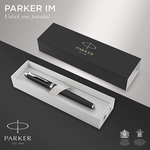 Parker IM Matte Black with Chrome Trim Original Rollerball Pen