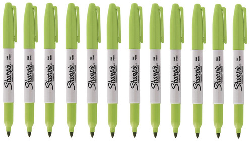 Sharpie Fine Permanent Marker Pen Limited Edition Martian Green 12 Pack