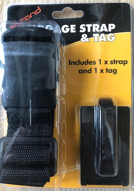 Strand Luggage Strap and Tag Black