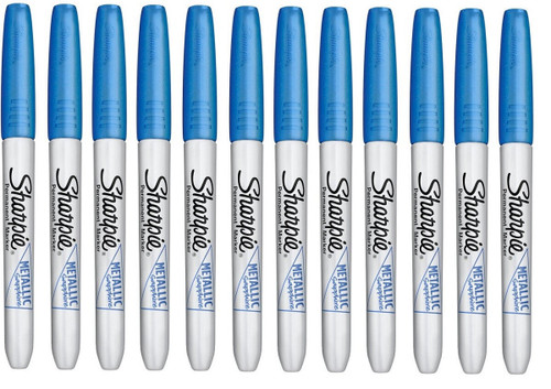 Sharpie Fine Permanent Marker Pen Metallic Sapphire 12 Pack