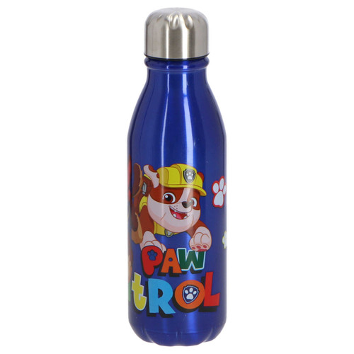 Paw Patrol Aluminium Drinks Bottle 600ml Silver Screw Cap