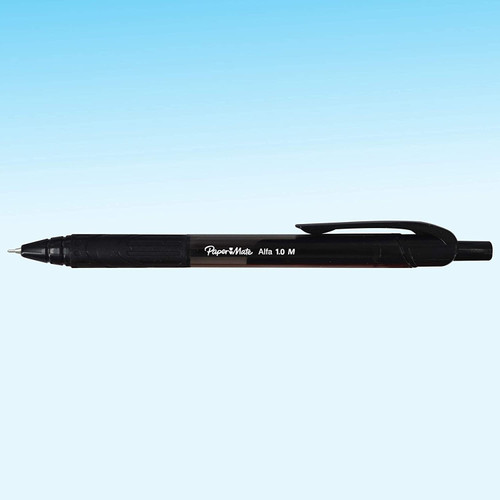 Paper Mate Brite Elite Alfa 1.0mm Retractable Black Ink Ballpen 12 Pack