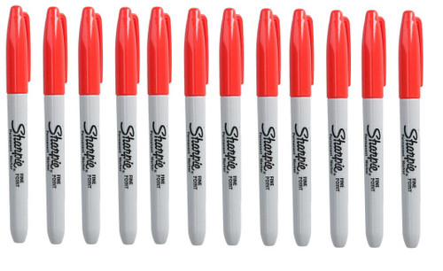 Sharpie Fine Permanent Marker Pen Limited Edition Racey Red 12 Pack