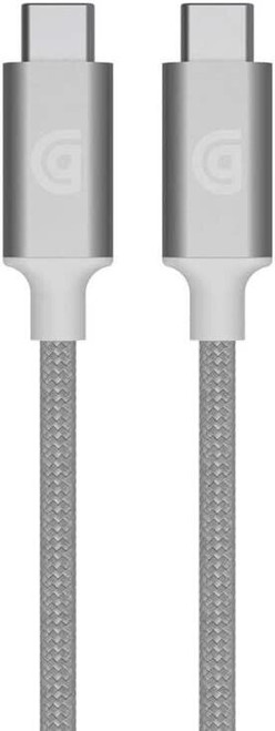 Griffin Silver Premium Nylon Type-C to Type-C 1.8m (6ft)  Charging Cable